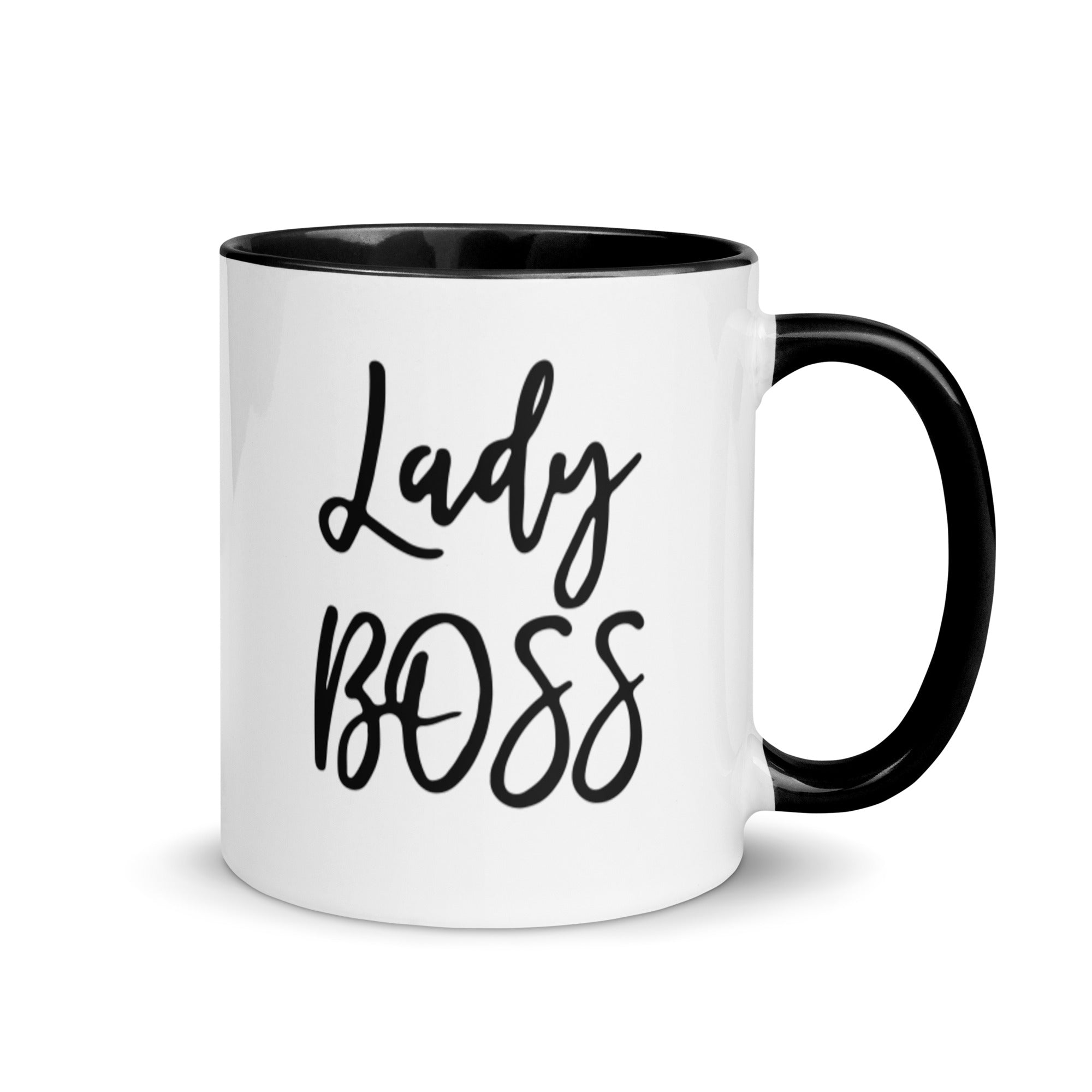 Lady BOSS White Ceramic  Mug With Color Inside